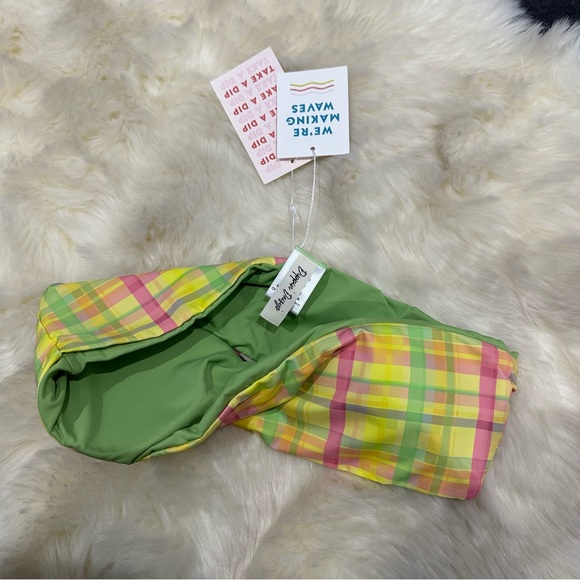 Dippin' Daisy's Pretty Plaid Euphoria Bikini Top NWT Bandeau swim pastel - Picture 6 of 7